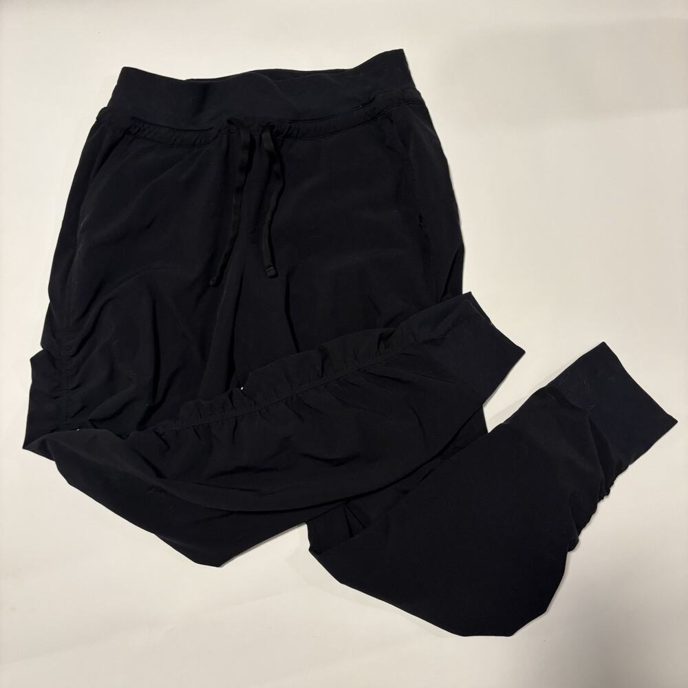Athleta Pants Size 0 Attitude Jogger Ruched Black Womens Pull On Drawstring